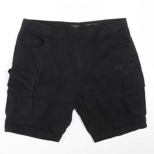 Firetrap Mens Black   Cargo Shorts Size 42