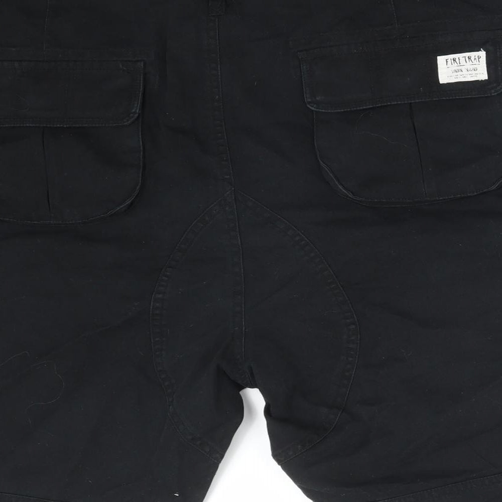 Firetrap Mens Black   Cargo Shorts Size 42