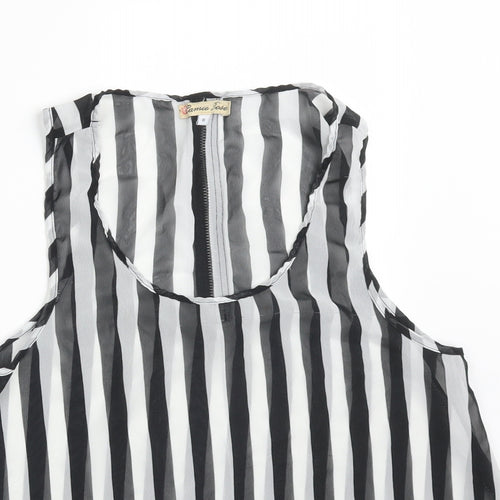 CAMEO ROSE Womens Multicoloured Striped  Basic T-Shirt Size 10