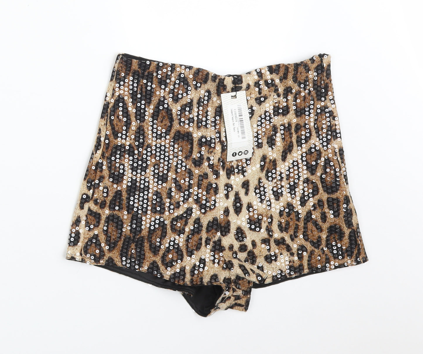 Boohoo Womens Multicoloured Animal Print   Shorts Size 10