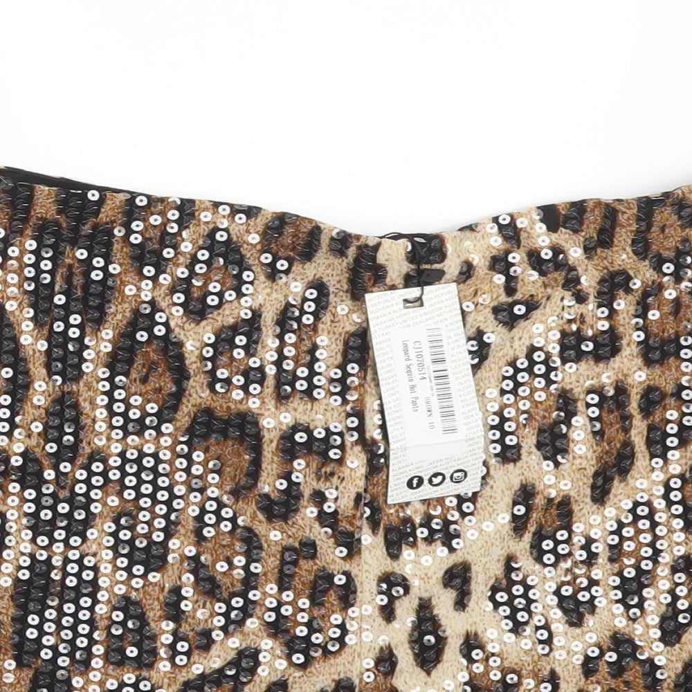Boohoo Womens Multicoloured Animal Print   Shorts Size 10