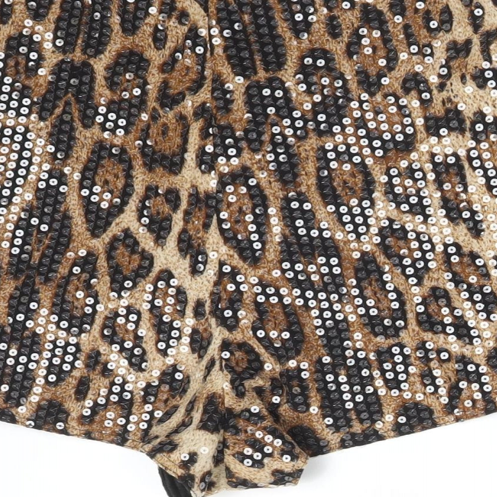 Boohoo Womens Multicoloured Animal Print   Shorts Size 10