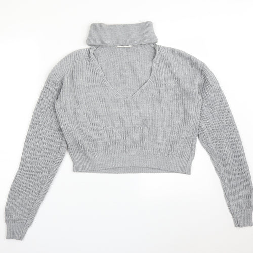 GLAMOUROUS Womens Grey   Pullover Sweatshirt Size S