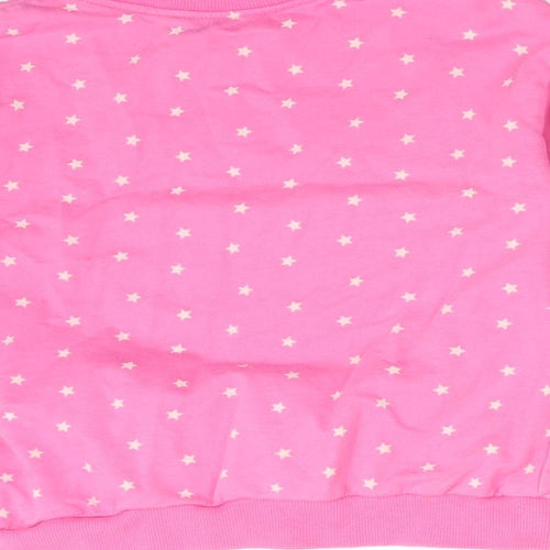 Preworn Girls Pink   Pullover Sweatshirt Size 6 Years  - SANTA