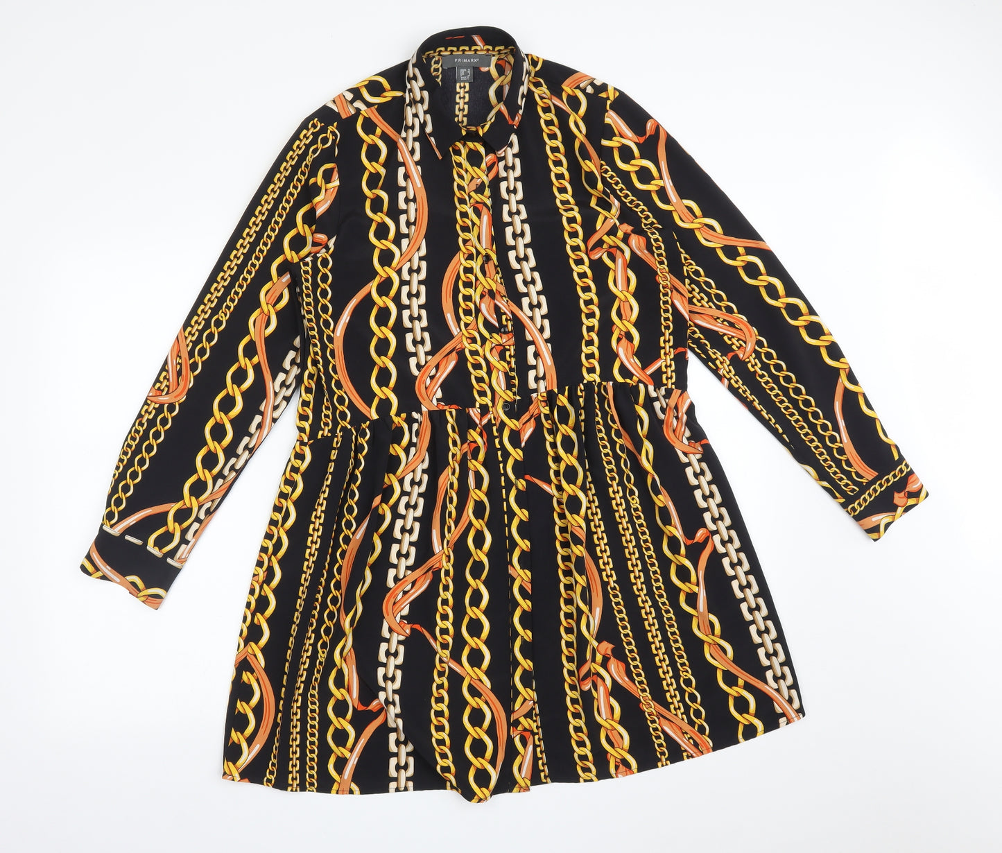 Primark Womens Multicoloured Geometric  Shirt Dress  Size 12
