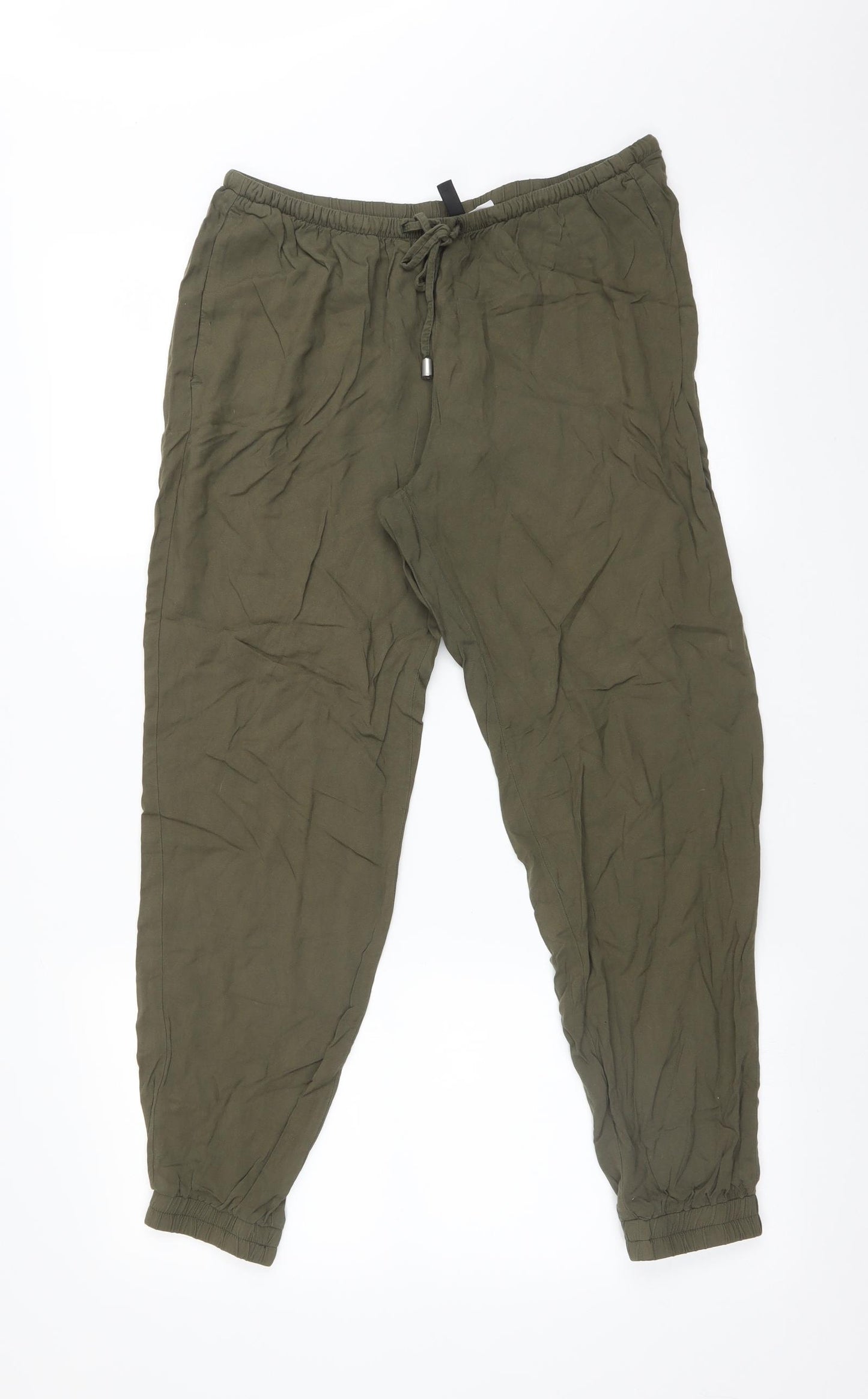 H&M Womens Green   Trousers  Size 10 L27 in