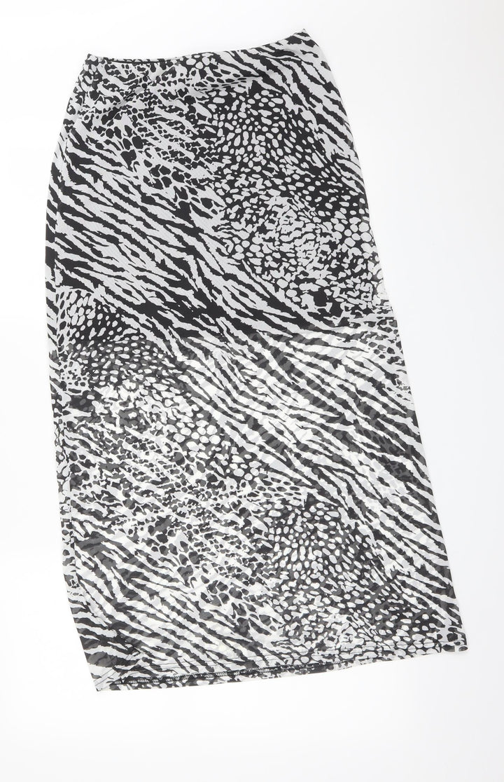 Boohoo Womens Multicoloured Animal Print Straight & Pencil Skirt Size 8