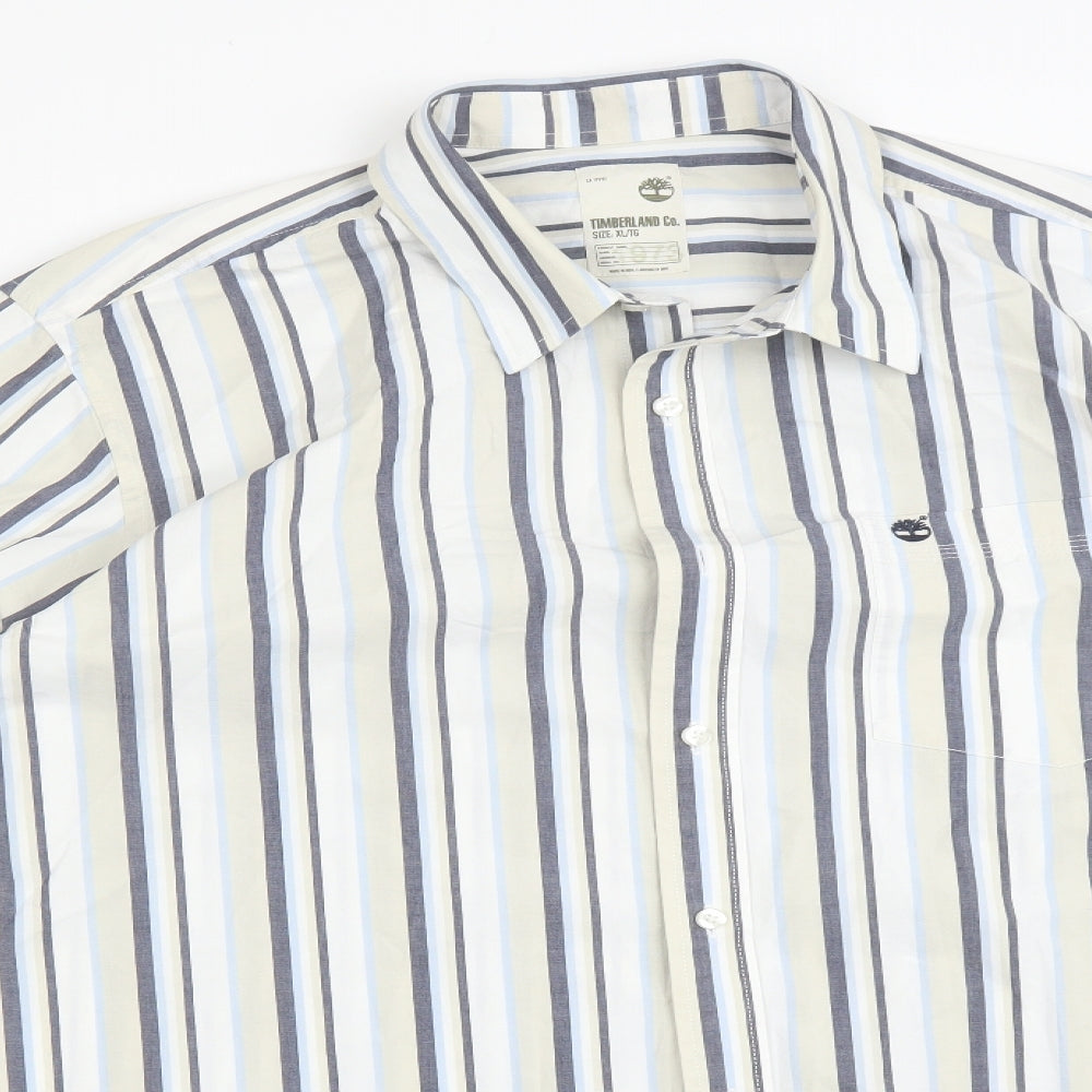 TIMERLAND Mens Multicoloured Striped   Button-Up Size XL