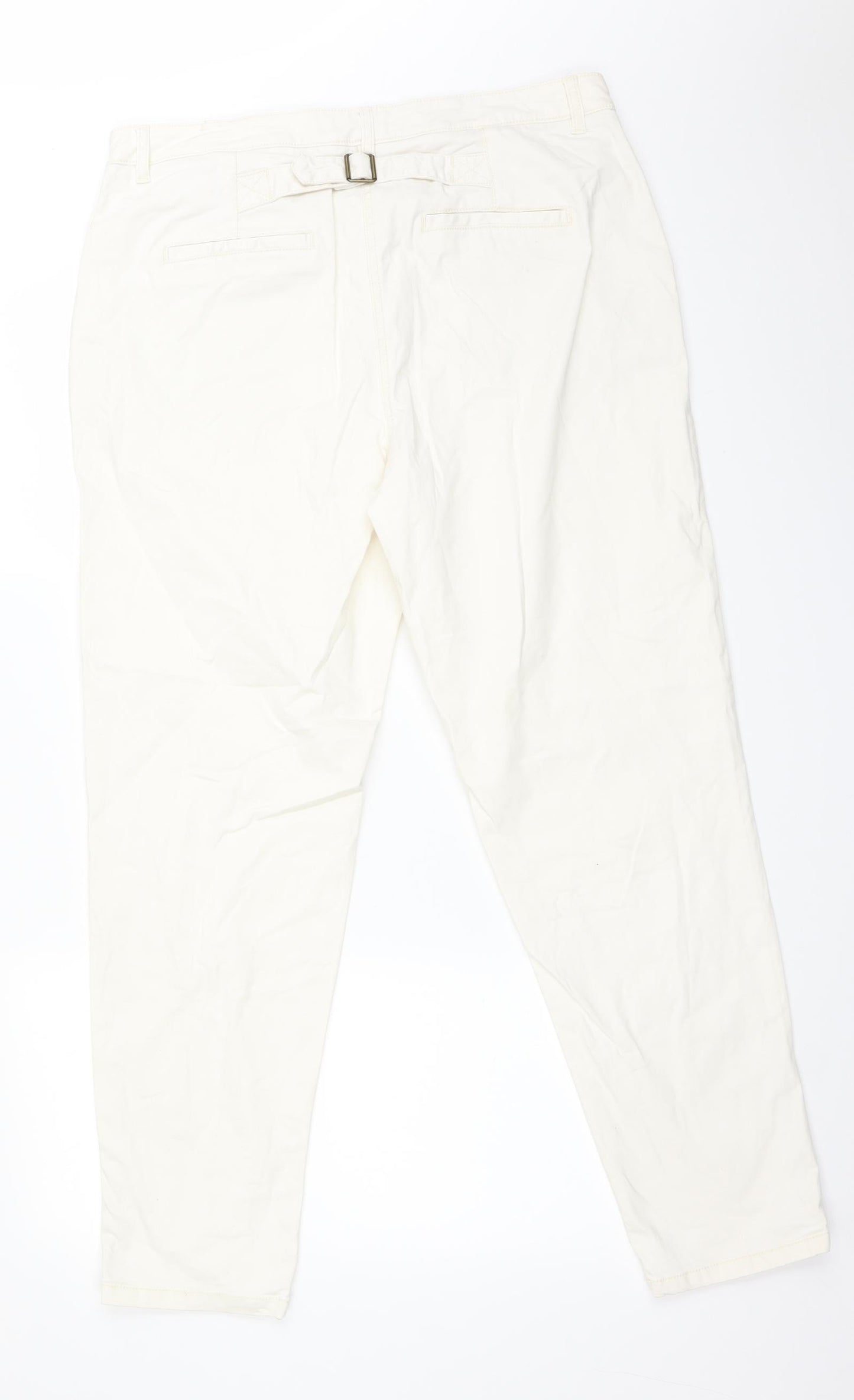 NEXT Womens White   Chino Trousers Size 14 L29 in