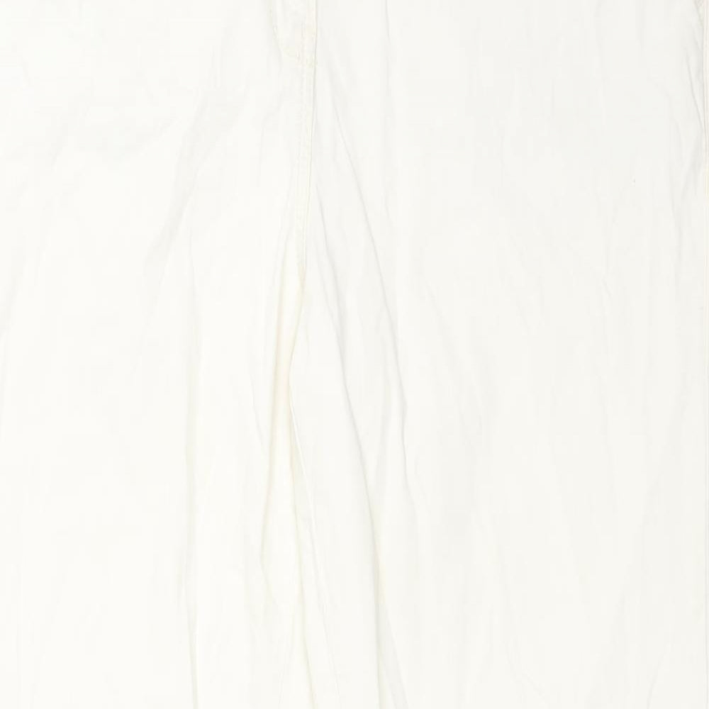 NEXT Womens White   Chino Trousers Size 14 L29 in