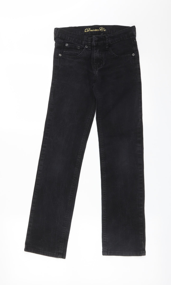 YD Girls Black Straight Jeans Size 10-11 Years