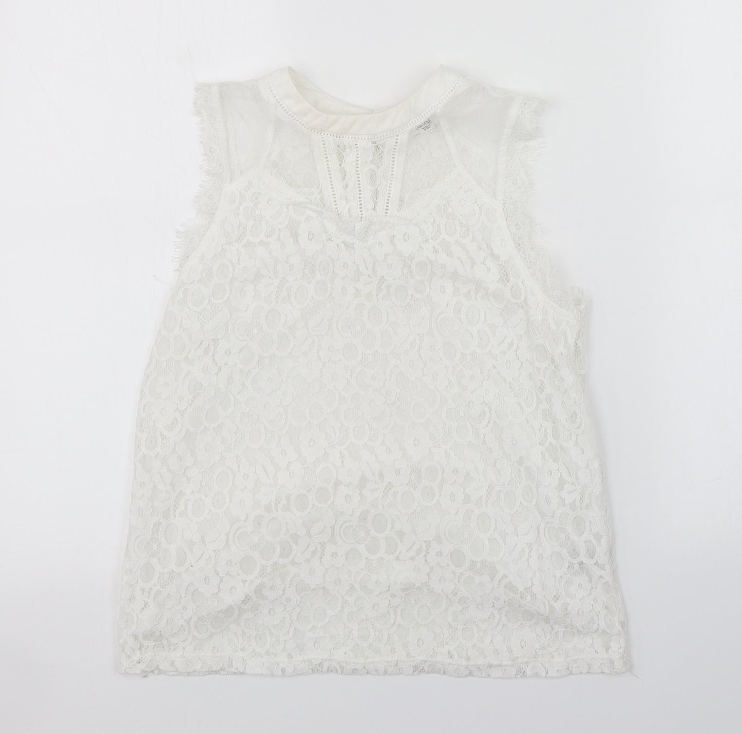 ARDENE Womens White Floral  Basic Blouse Size S