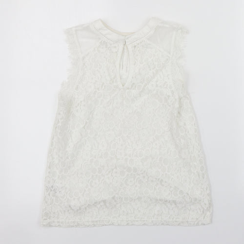 ARDENE Womens White Floral  Basic Blouse Size S
