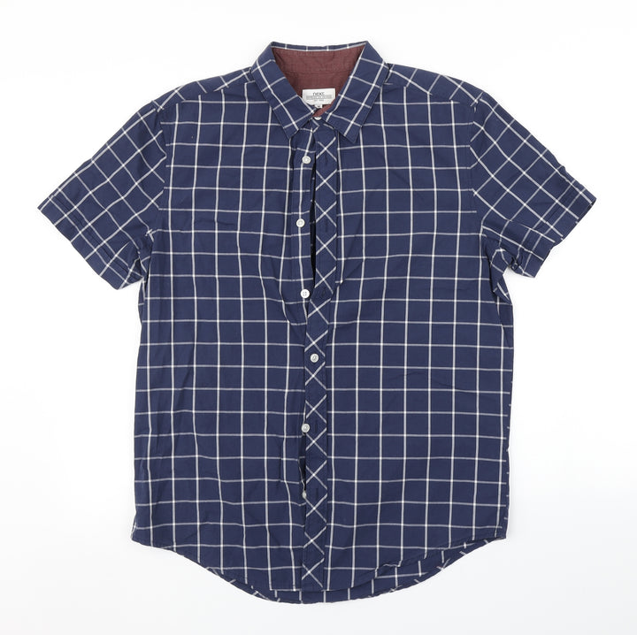 NEXT Mens Blue Check   Button-Up Size M