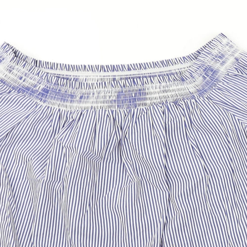 New Look Womens Blue Striped  Basic Blouse Size 14