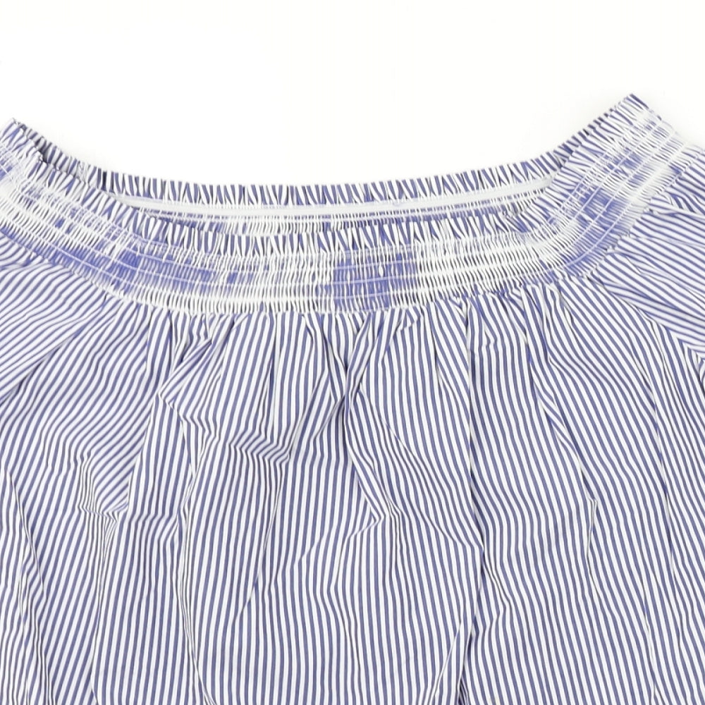 New Look Womens Blue Striped  Basic Blouse Size 14
