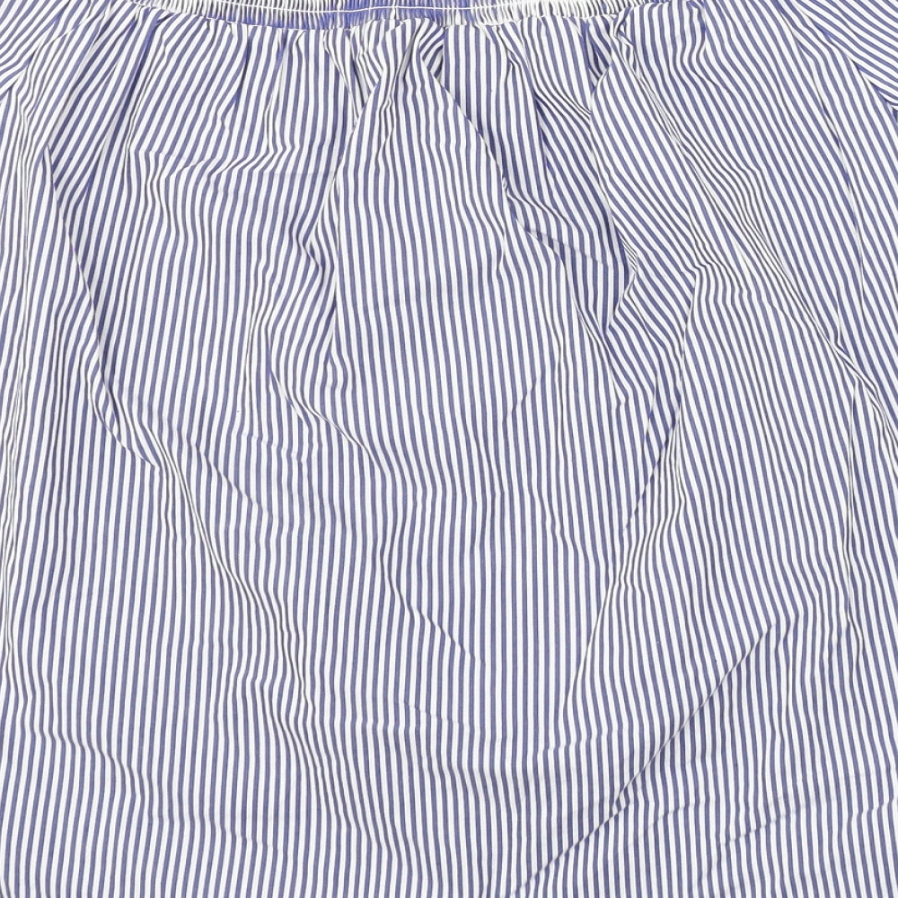 New Look Womens Blue Striped  Basic Blouse Size 14