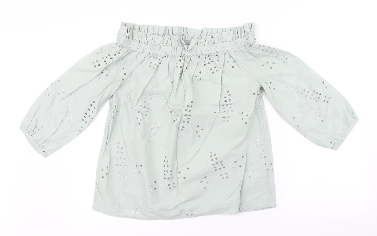 F&F Womens Green Floral  Basic Blouse Size 12