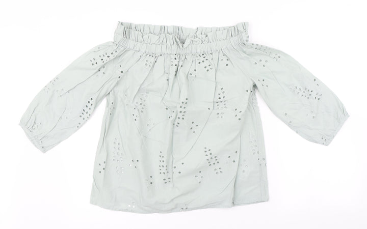 F&F Womens Green Floral  Basic Blouse Size 12
