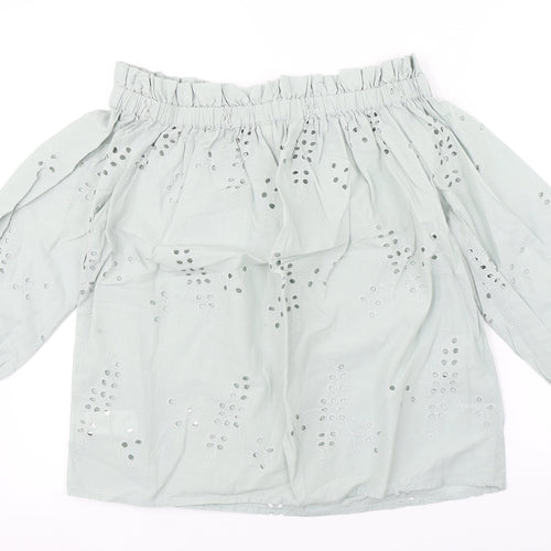 F&F Womens Green Floral  Basic Blouse Size 12