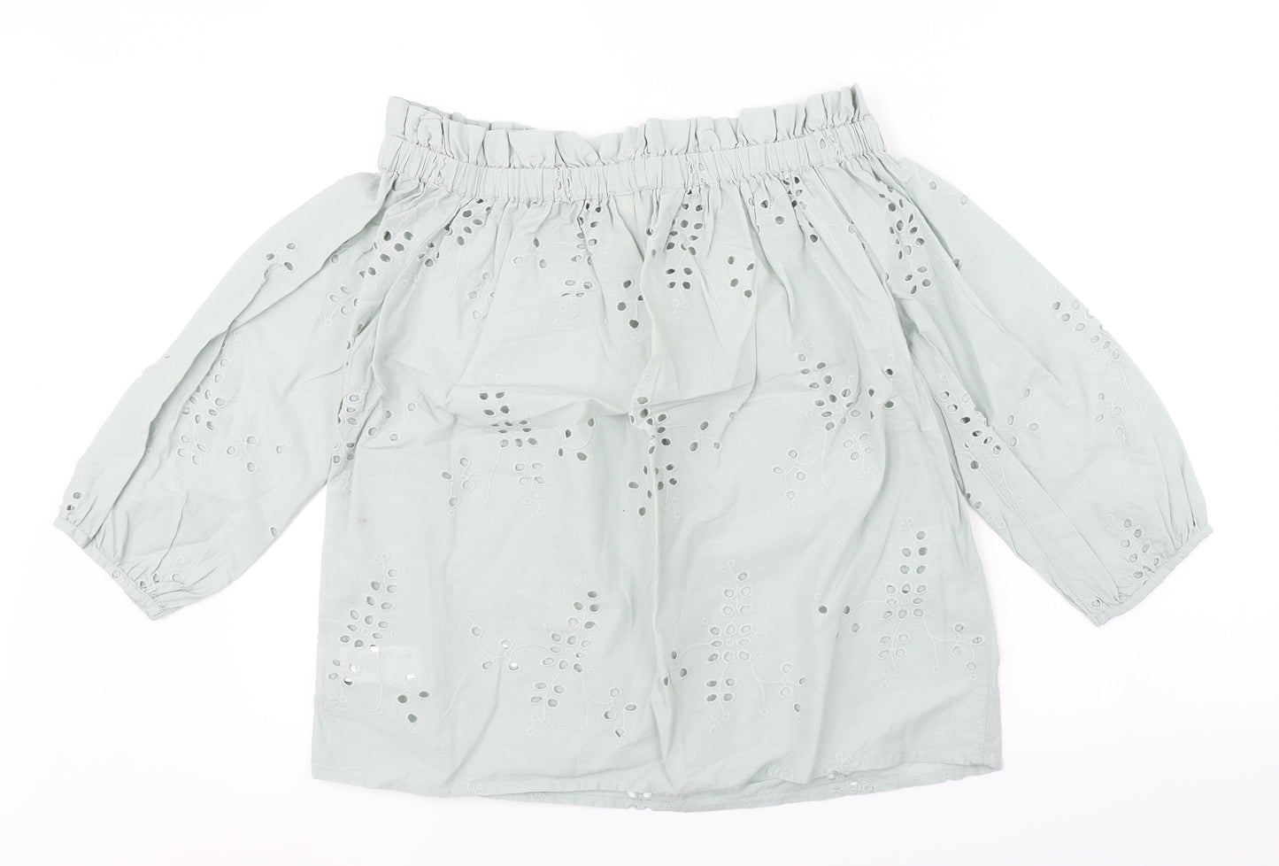 F&F Womens Green Floral  Basic Blouse Size 12