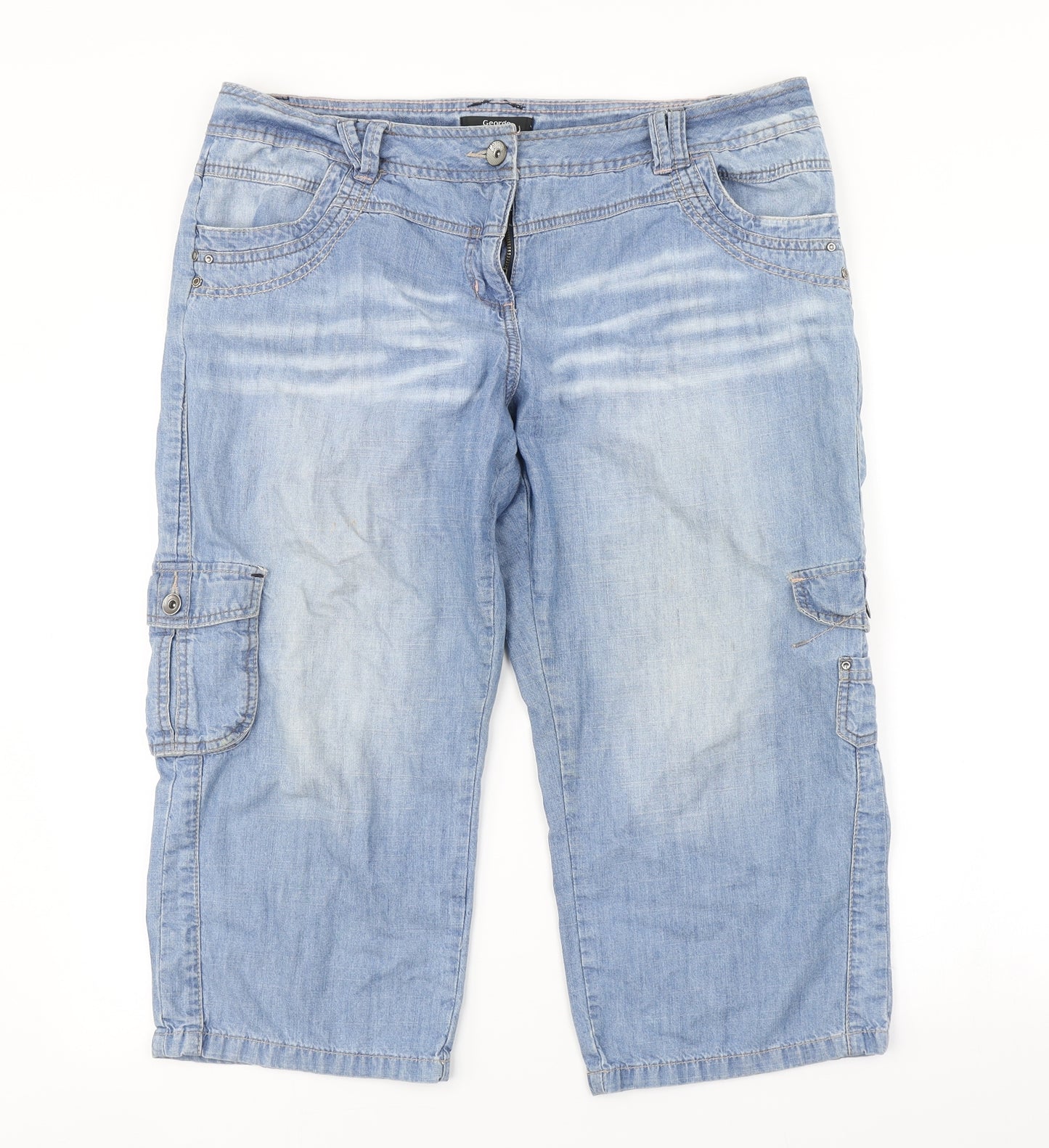 George Womens Blue   Cropped Jeans Size 14 L22 in