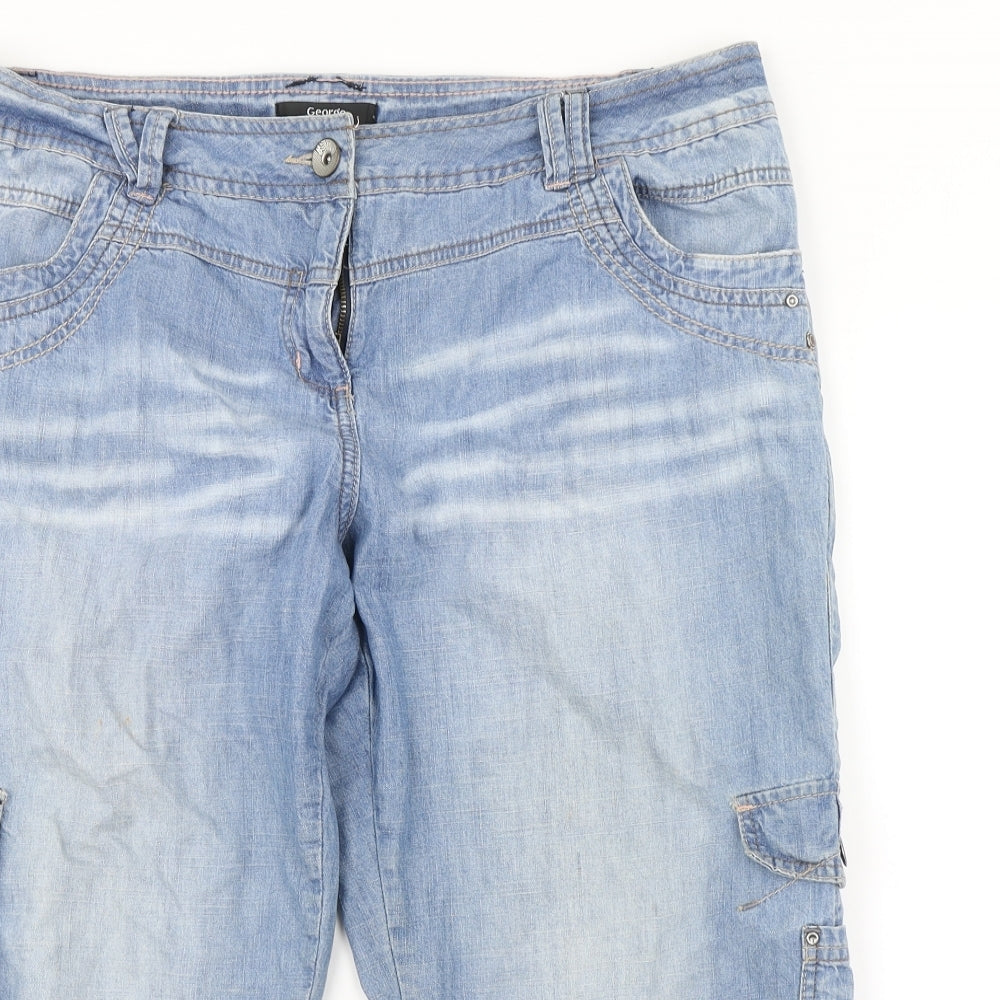 George Womens Blue   Cropped Jeans Size 14 L22 in