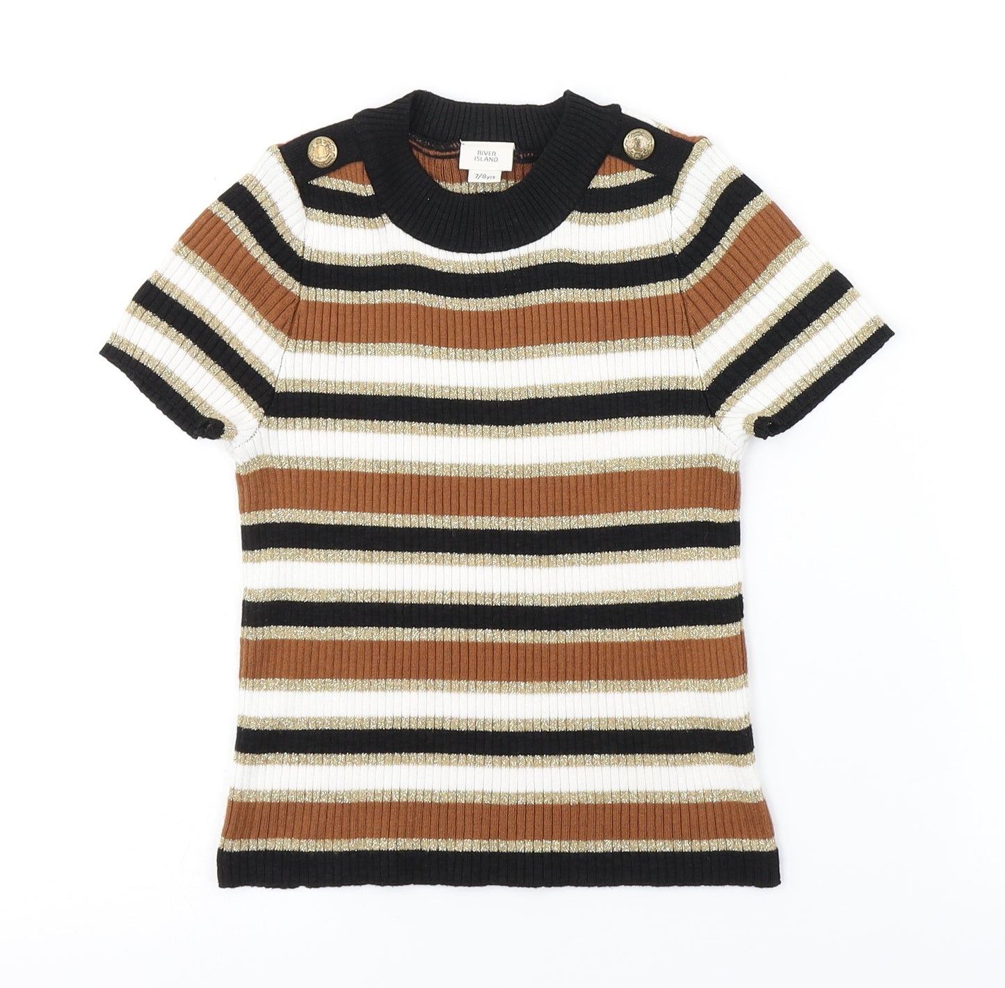 River Island Girls Multicoloured Striped  Pullover Jumper Size 7-8 Years