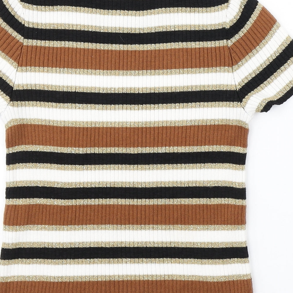 River Island Girls Multicoloured Striped  Pullover Jumper Size 7-8 Years