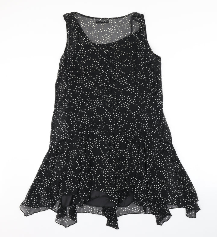 Atmosphere Womens Black Geometric A-Line Size 12