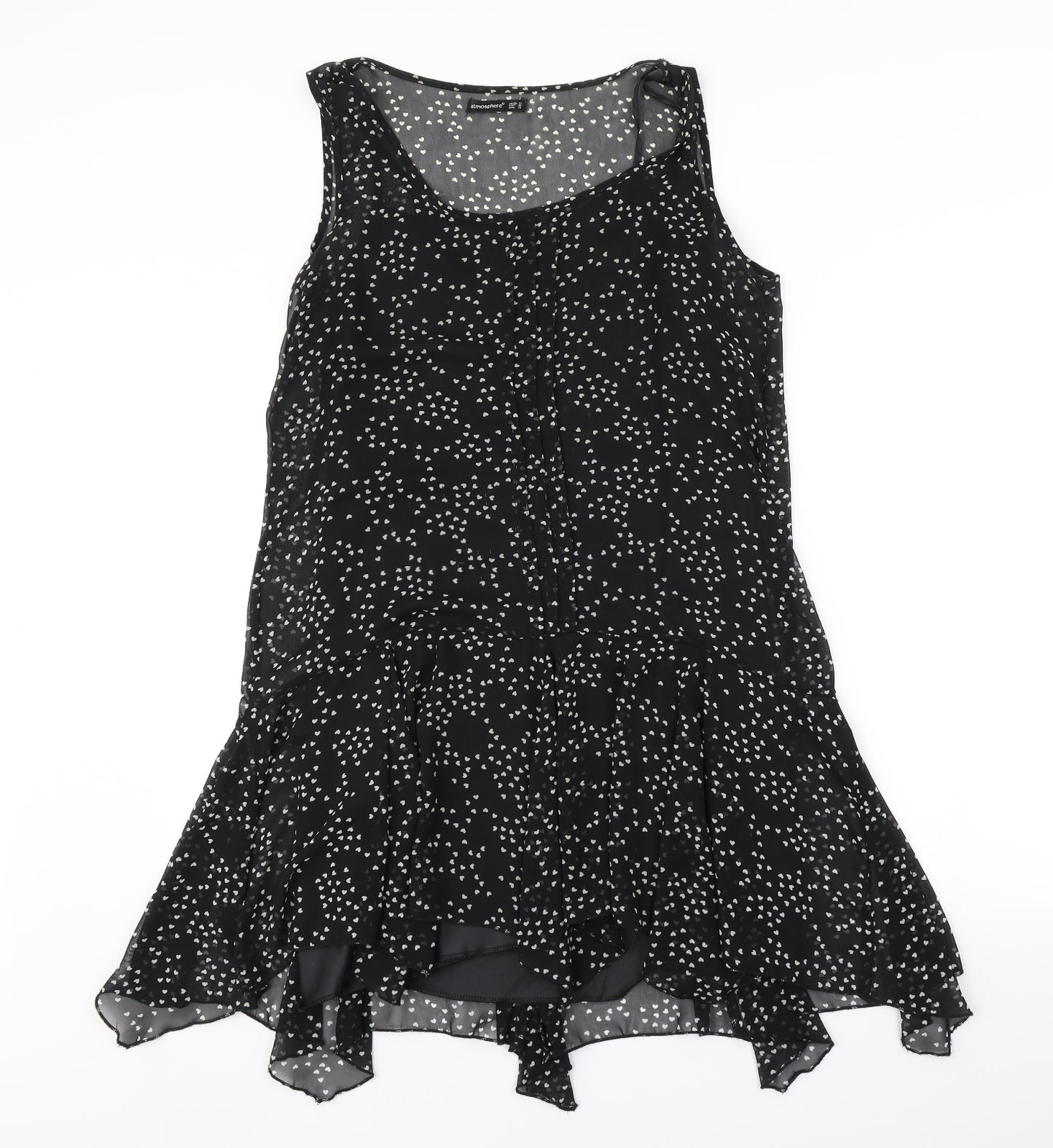 Atmosphere Womens Black Geometric  A-Line  Size 12