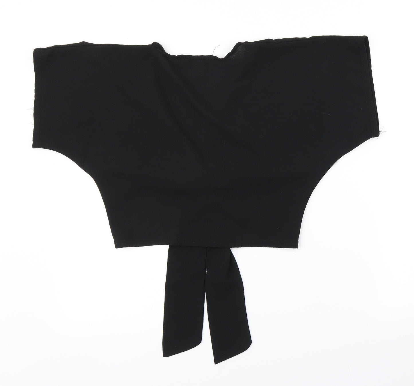 PRETTYLITTLETHING Womens Black   Cropped Blouse Size 6