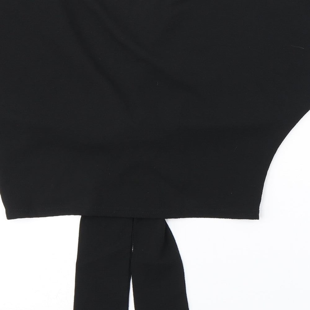PRETTYLITTLETHING Womens Black   Cropped Blouse Size 6