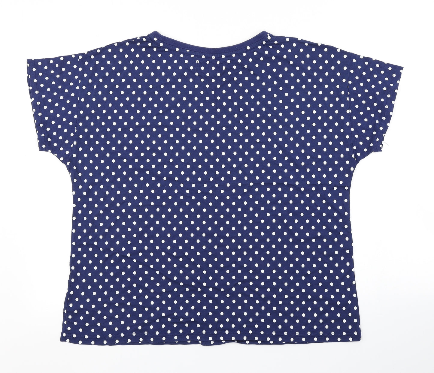 Fred Perry Womens Blue Polka Dot  Basic T-Shirt Size 16