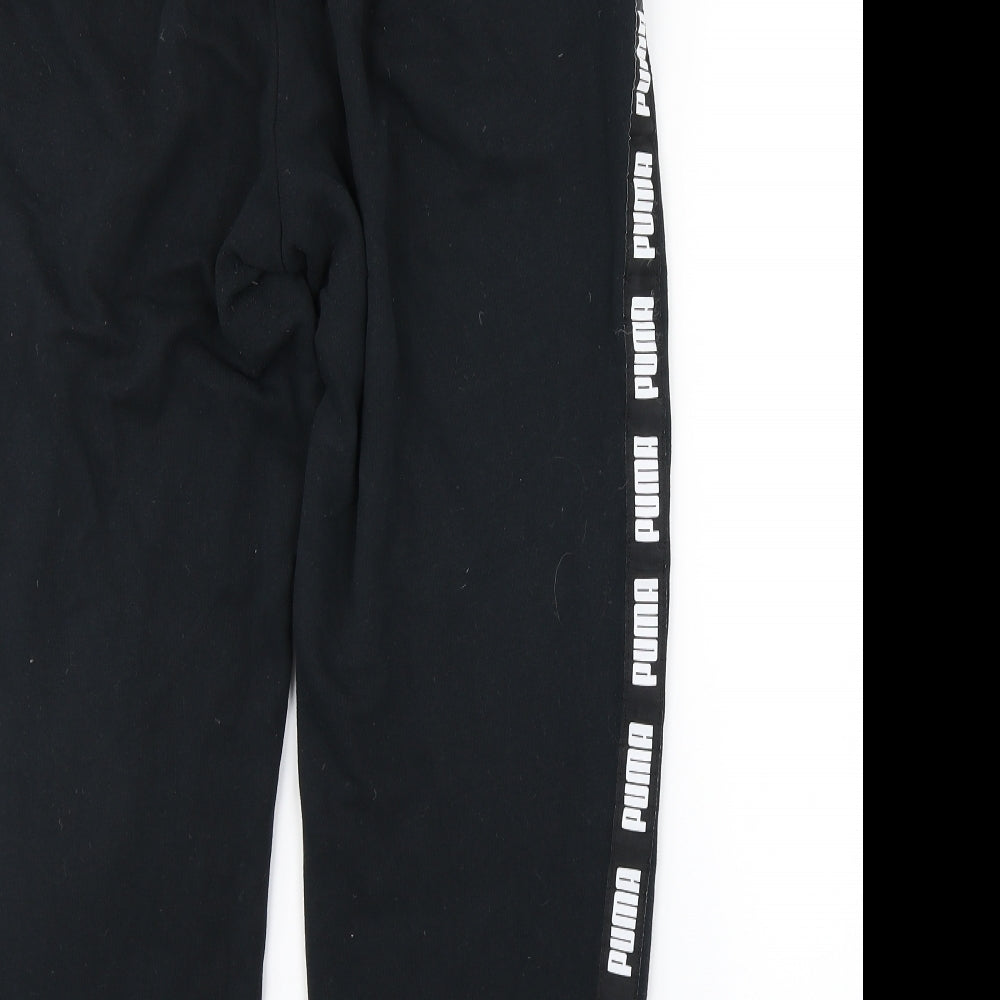 PUMA Mens Black   Sweatpants Trousers Size L L26 in