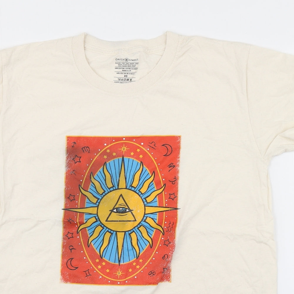 Daisy Street Womens Beige   Basic T-Shirt Size 6