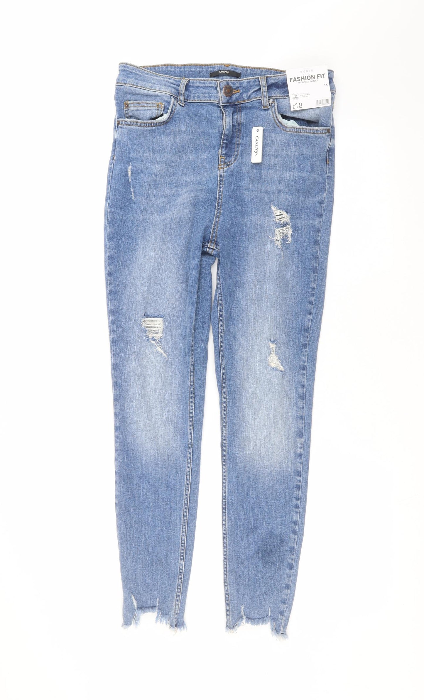 George Womens Blue   Skinny Jeans Size 14 L27 in