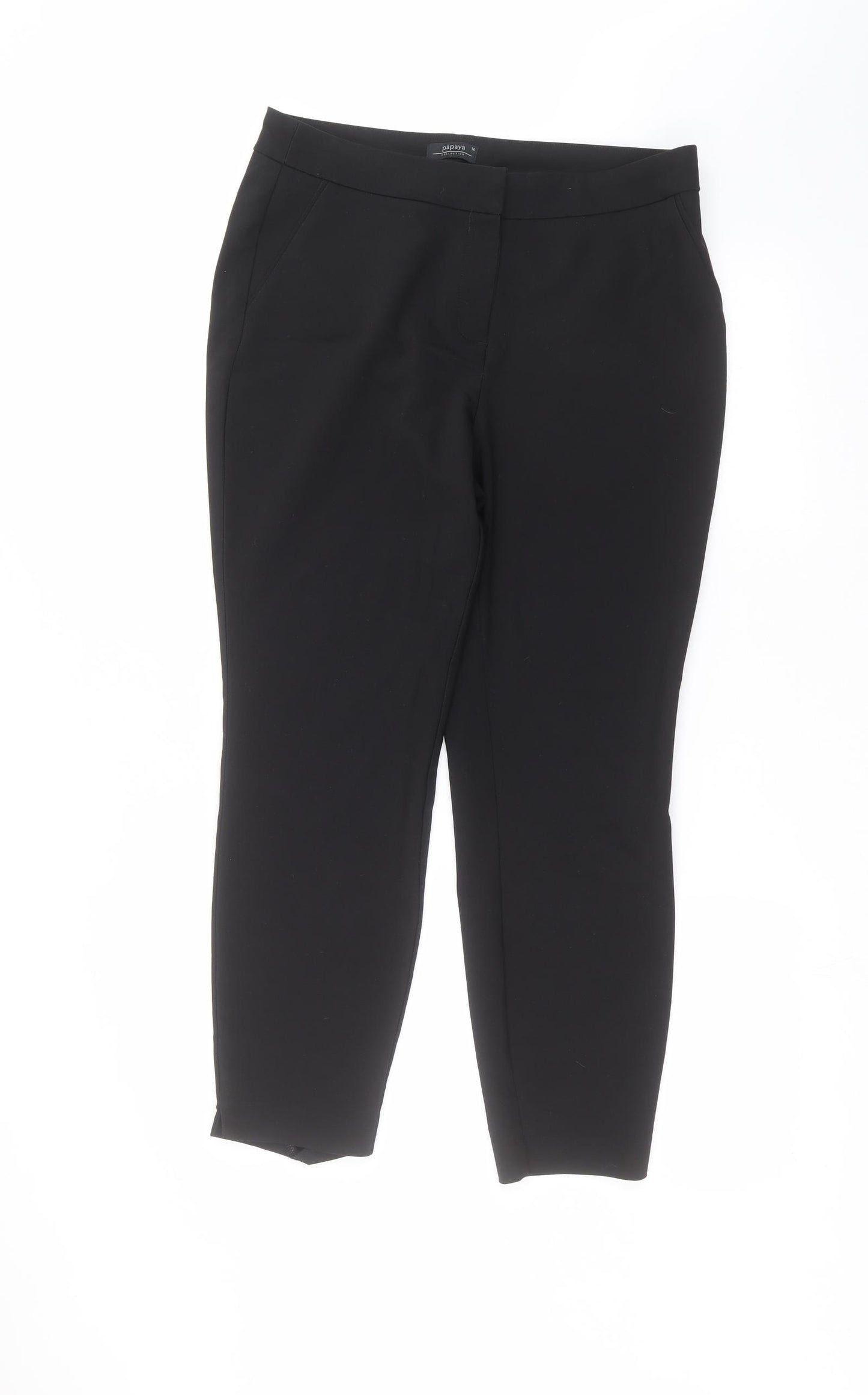 Papaya Womens Black   Trousers  Size 14 L26 in