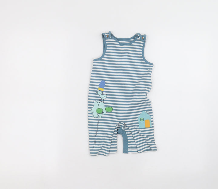 Marks and Spencer Baby White Striped Coverall One-Piece Size 6-9 Months