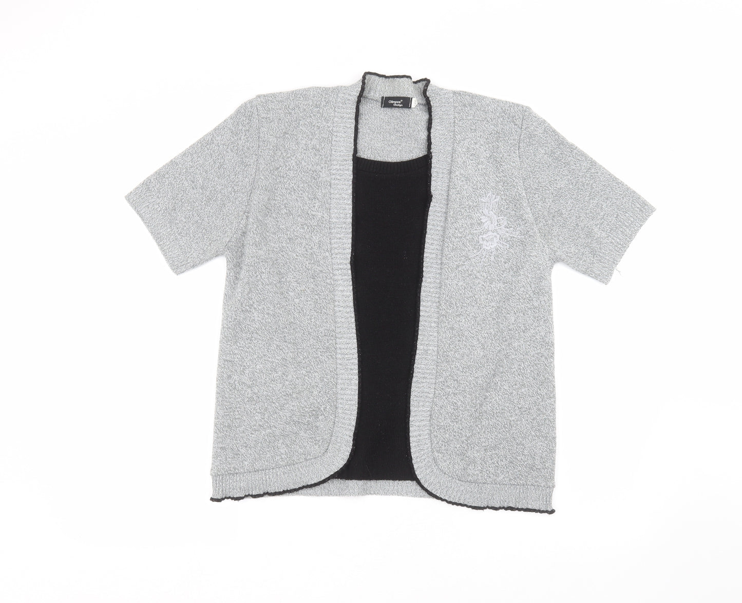 glimpse design Womens Grey   Cardigan Jumper Size L