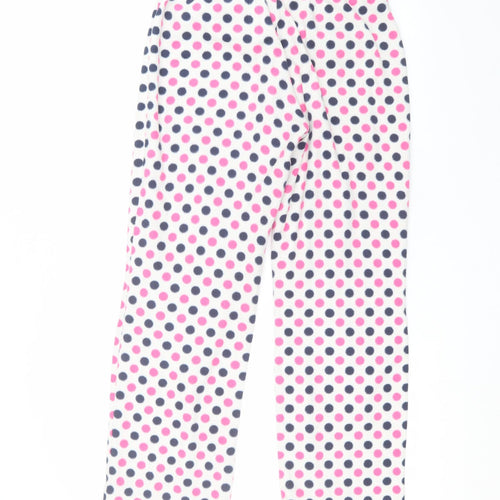 Matalan Womens White Polka Dot  Sweatpants Trousers Size 8 L25 in