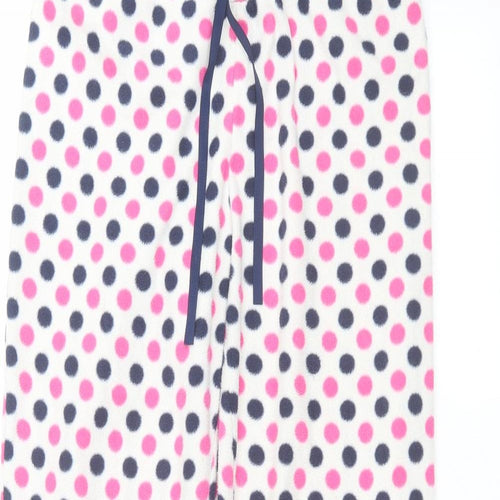Matalan Womens White Polka Dot  Sweatpants Trousers Size 8 L25 in