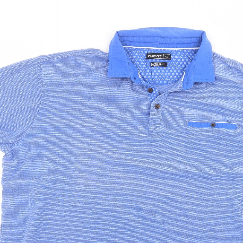 Peacocks Mens Blue    Polo Size XL