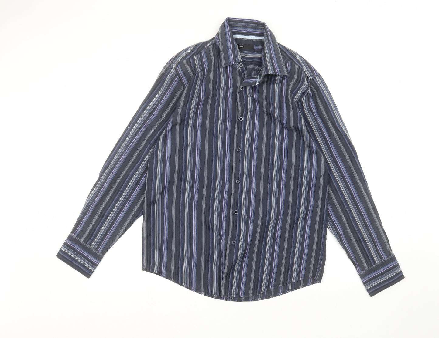ethelaustin Mens Blue Striped   Dress Shirt Size M