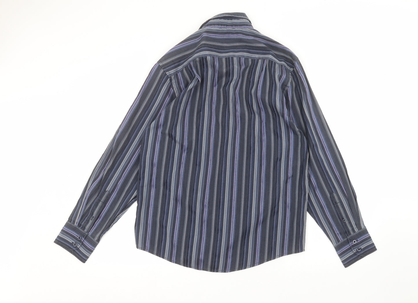 ethelaustin Mens Blue Striped   Dress Shirt Size M