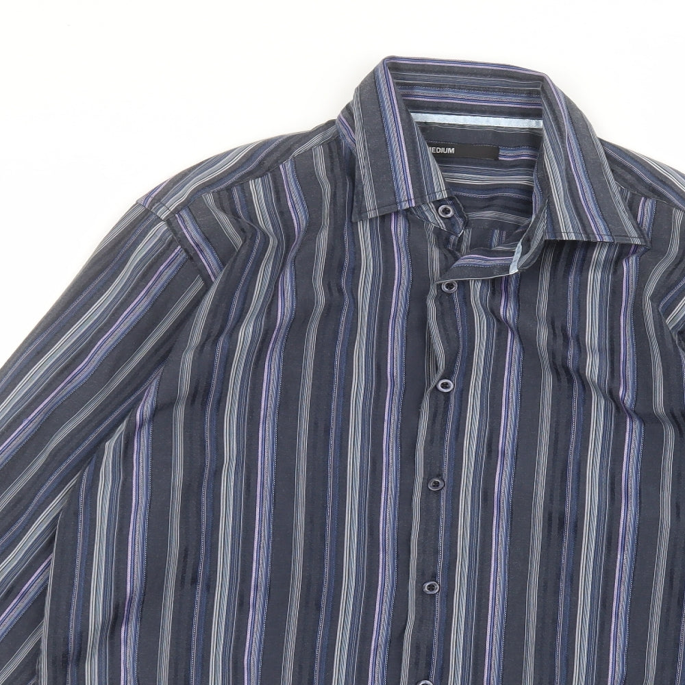 ethelaustin Mens Blue Striped   Dress Shirt Size M