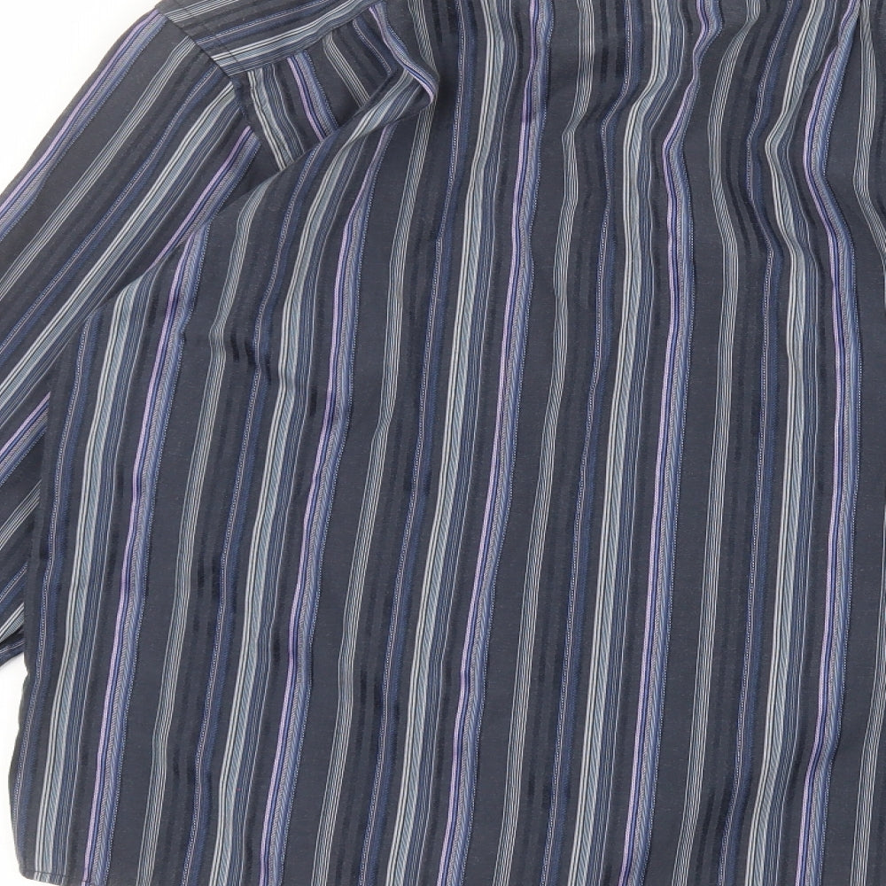 ethelaustin Mens Blue Striped   Dress Shirt Size M