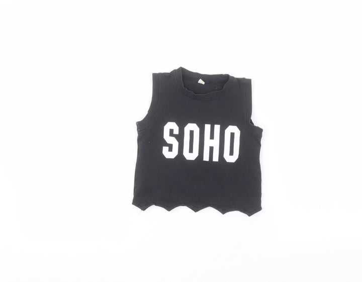 Preworn Baby Black Basic T-Shirt Size 9-12 Months