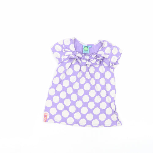Gagou Tagou Baby Purple Polka Dot  Basic T-Shirt Size 24 Months