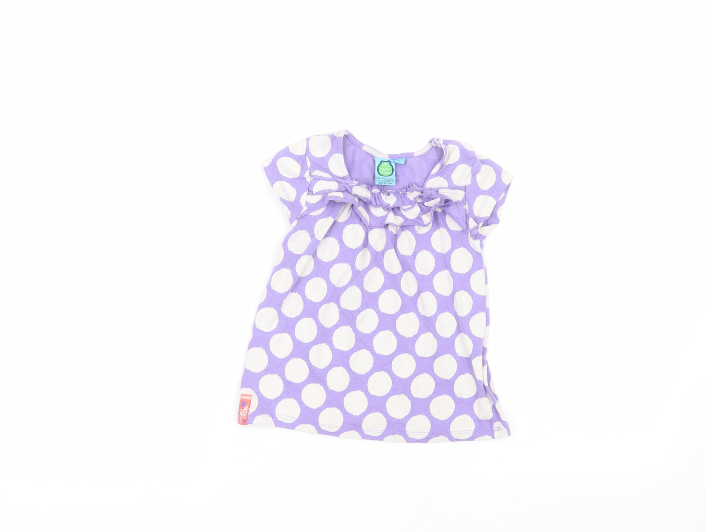 Gagou Tagou Baby Purple Polka Dot  Basic T-Shirt Size 24 Months